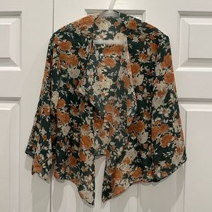 Vintage Style Floral Kimono Shrug